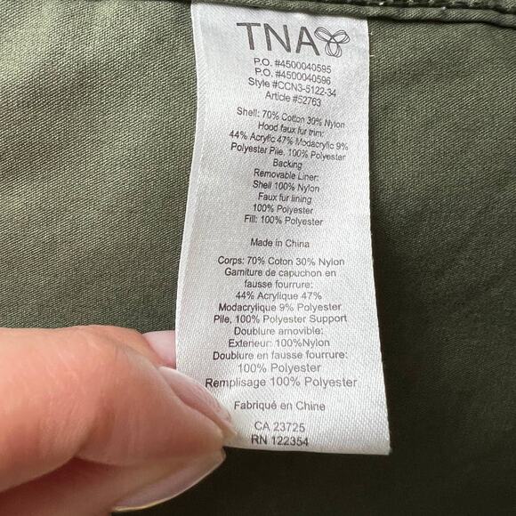 Aritzia TNA Military Edition Olive Drab Green Zip Front Hooded Jacket M Medium - Picture 7 of 7